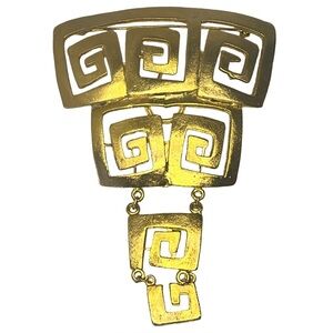 Gold Geometric Ultra Craft Statement Brooch